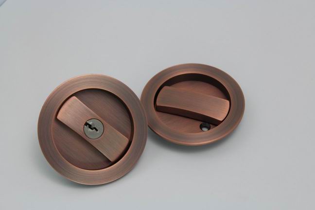 Round design keyed Zinc alloy mortise door lock for moving sliding door