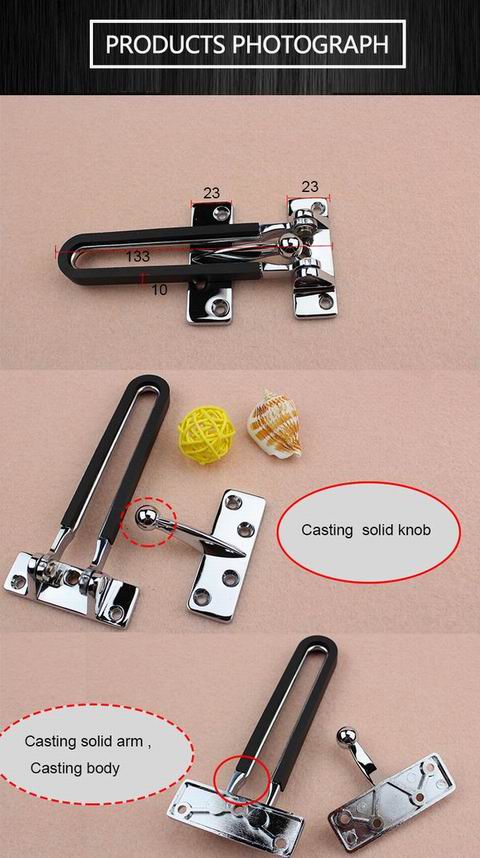 Door protector tool Zinc alloy entrance Door guard with chrome finish